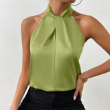Aria – Satin Halter Neck Blouse