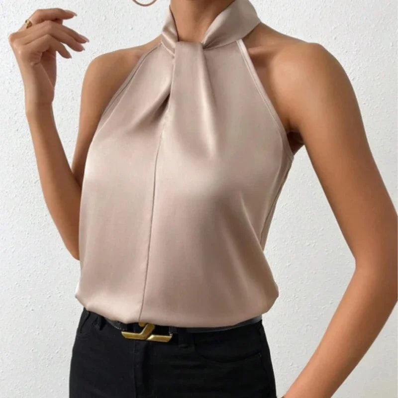 Aria – Satin Halter Neck Blouse