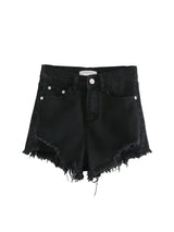 Sasha – TRAF Distressed Fringe Denim Shorts